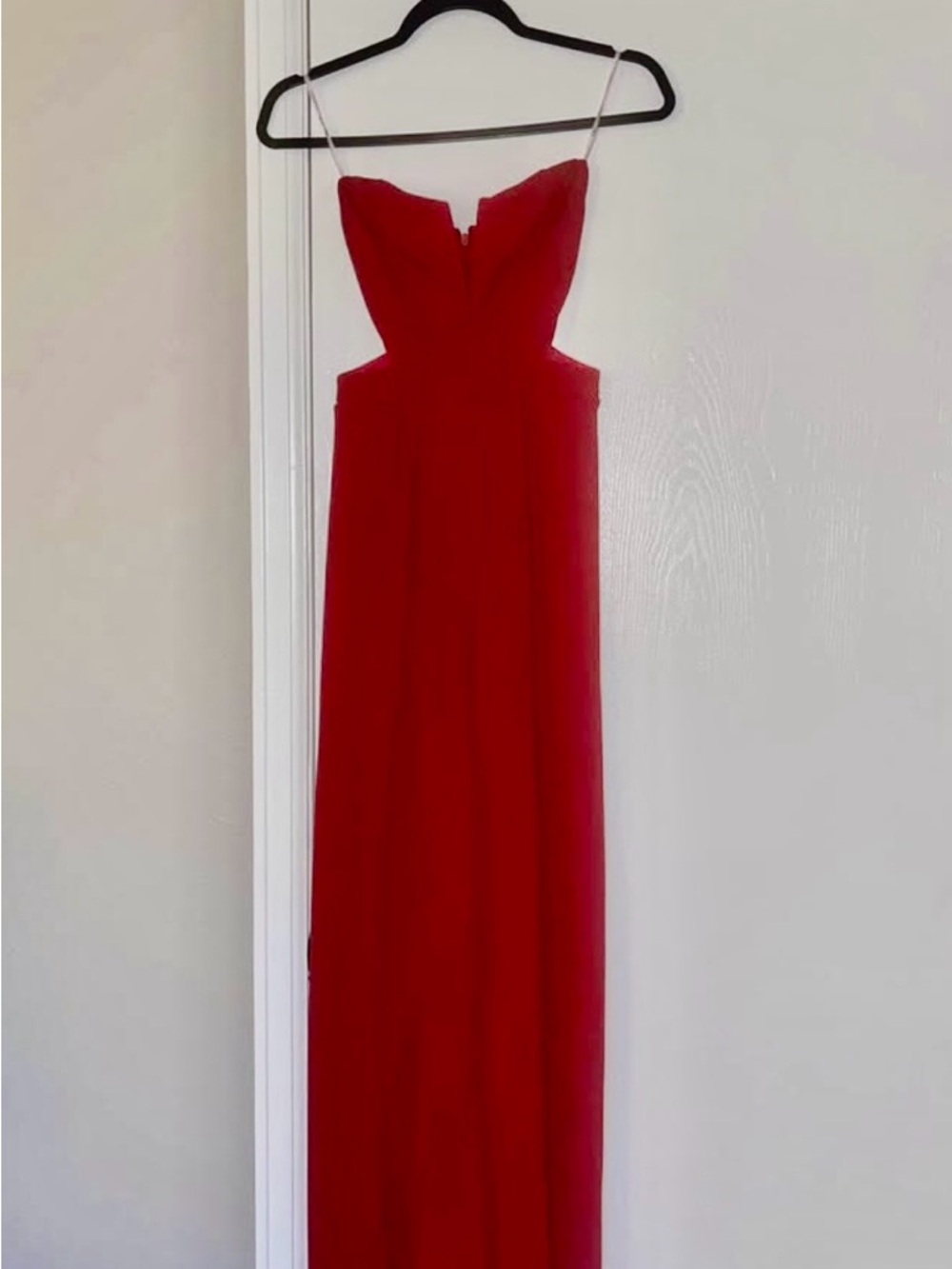 Red Strapless Evening jumpsuit